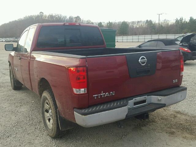 1N6BA06B75N580126 - 2005 NISSAN TITAN XE RED photo 3