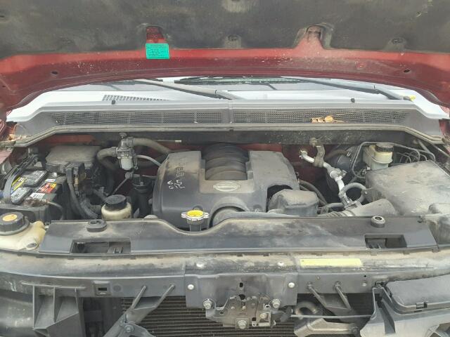 1N6BA06B75N580126 - 2005 NISSAN TITAN XE RED photo 7