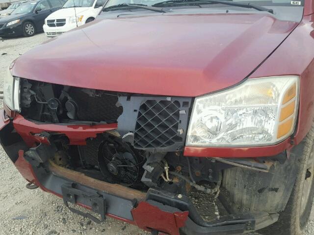 1N6BA06B75N580126 - 2005 NISSAN TITAN XE RED photo 9