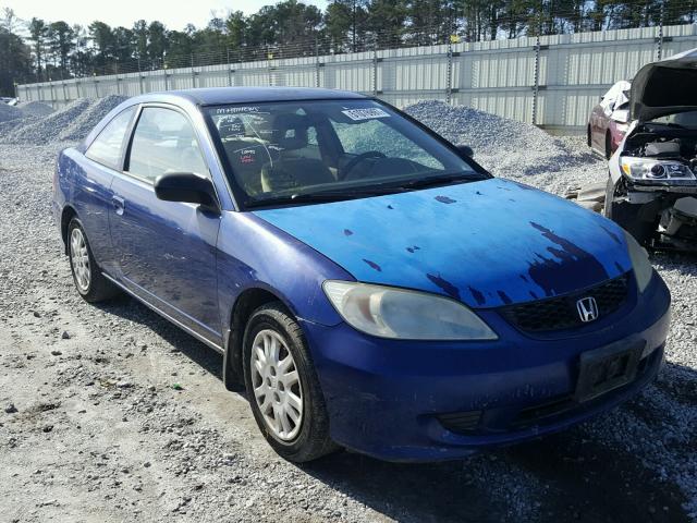 1HGEM22545L016420 - 2005 HONDA CIVIC LX BLUE photo 1