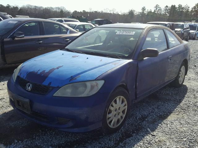 1HGEM22545L016420 - 2005 HONDA CIVIC LX BLUE photo 2