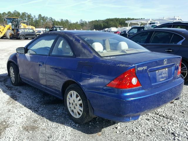 1HGEM22545L016420 - 2005 HONDA CIVIC LX BLUE photo 3