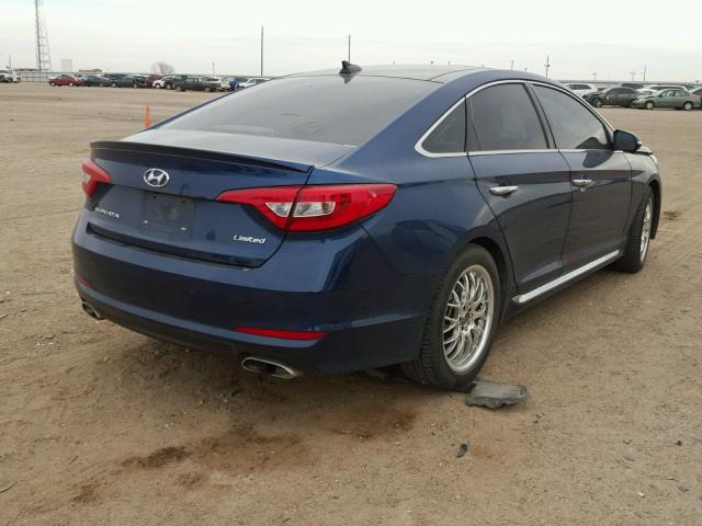 5NPE34AF4FH037295 - 2015 HYUNDAI SONATA SPO BLUE photo 4