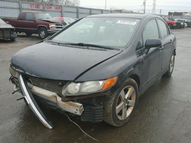 1HGFA16818L017928 - 2008 HONDA CIVIC EX BLACK photo 2