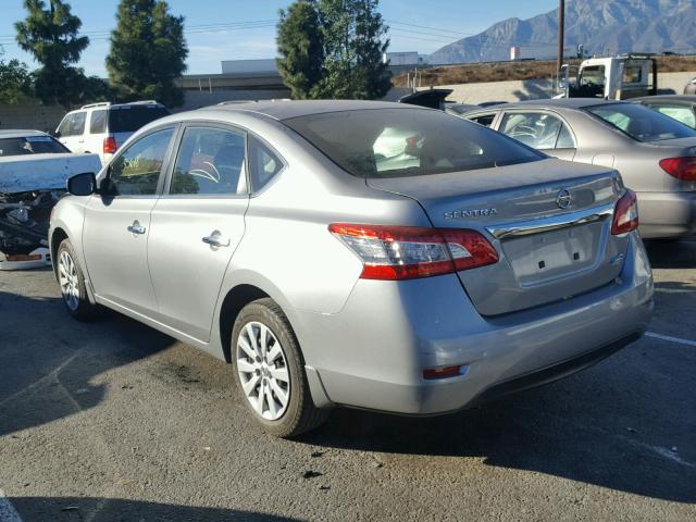 3N1AB7AP0EL686136 - 2014 NISSAN SENTRA S SILVER photo 3