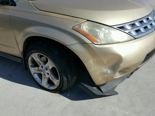 JN8AZ08TX3W102422 - 2003 NISSAN MURANO SL GOLD photo 9