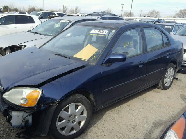 2HGES26742H541147 - 2002 HONDA CIVIC EX BLUE photo 2