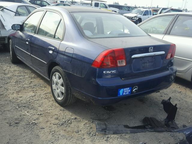 2HGES26742H541147 - 2002 HONDA CIVIC EX 蓝色 照片 3
