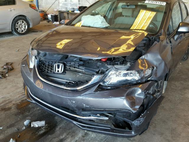 19XFB2F87DE057791 - 2013 HONDA CIVIC EX ნაცრისფერი ფოტო 9