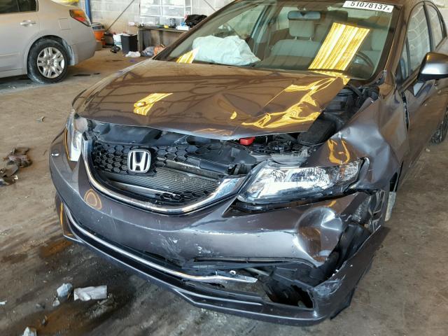 19XFB2F87DE057791 - 2013 HONDA CIVIC EX GRAY photo 9