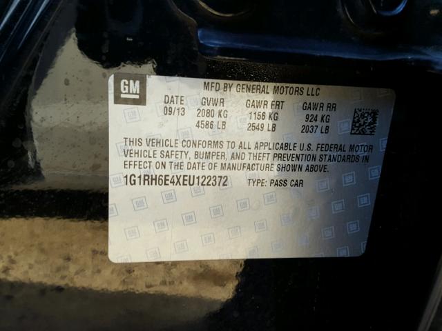 1G1RH6E4XEU122372 - 2014 CHEVROLET VOLT BLACK photo 10