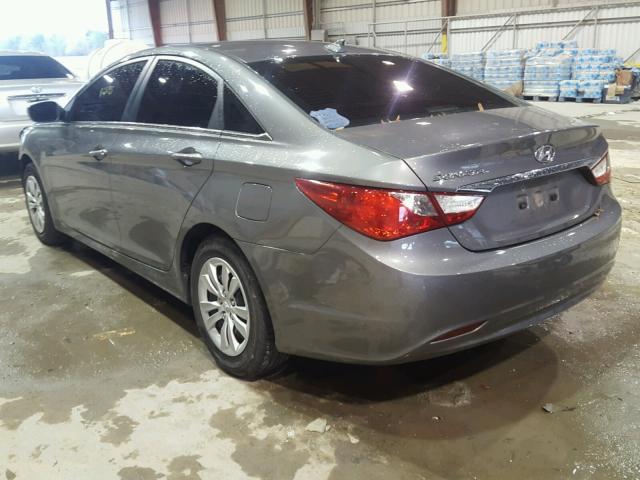 5NPEB4ACXDH535054 - 2013 HYUNDAI SONATA GLS GRAY photo 3