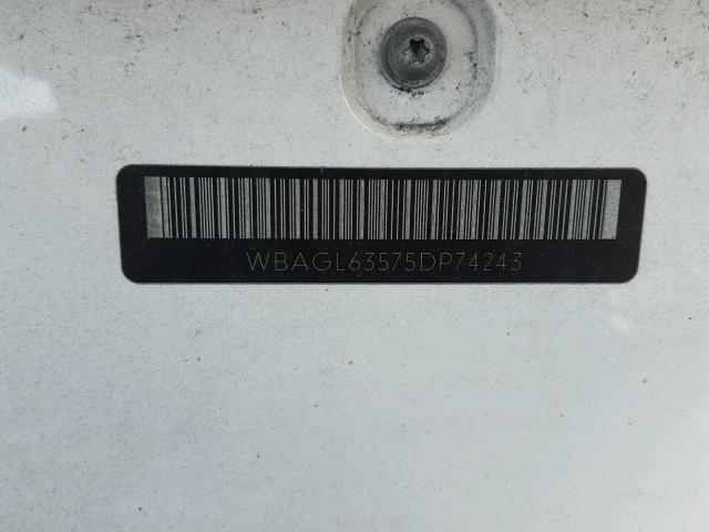 WBAGL63575DP74243 - 2005 BMW 745 I WHITE photo 10