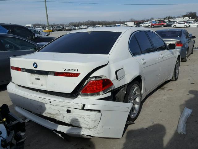 WBAGL63575DP74243 - 2005 BMW 745 I WHITE photo 4