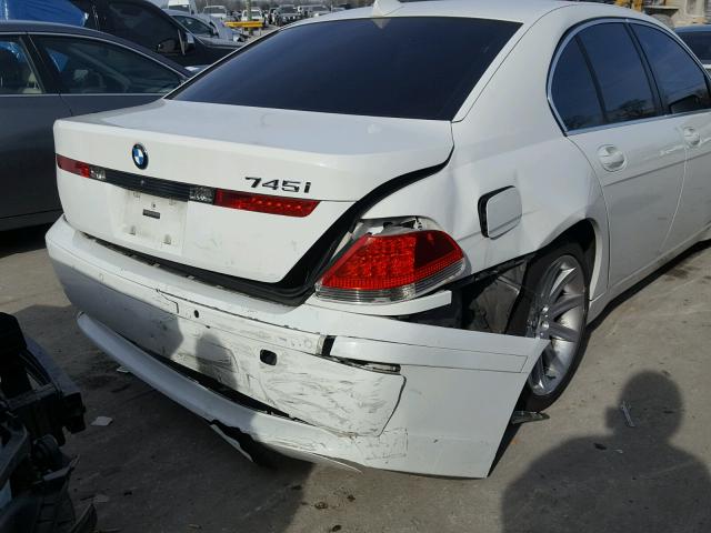 WBAGL63575DP74243 - 2005 BMW 745 I WHITE photo 9