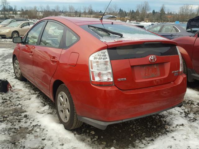 JTDKB20U977666549 - 2007 TOYOTA PRIUS RED photo 3