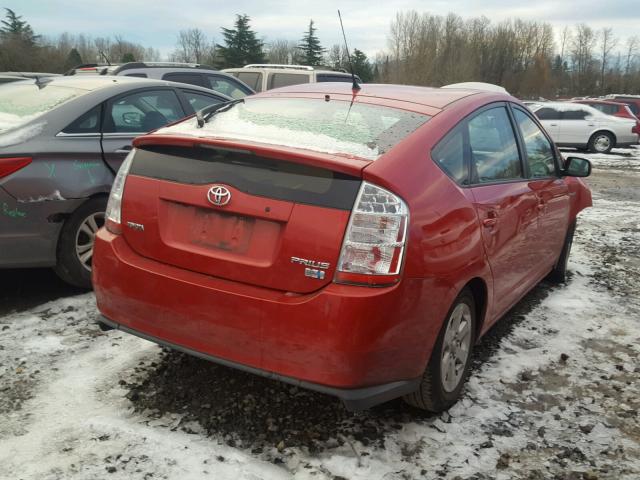 JTDKB20U977666549 - 2007 TOYOTA PRIUS RED photo 4