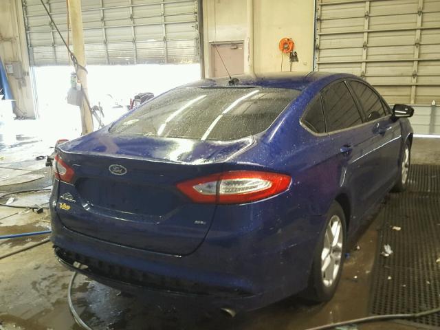 3FA6P0H77ER143645 - 2014 FORD FUSION SE BLUE photo 4