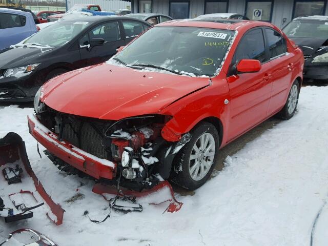 JM1BK32F581807125 - 2008 MAZDA 3 I RED photo 2