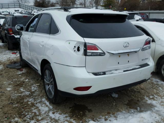 2T2BK1BA5FC327969 - 2015 LEXUS RX 350 WHITE photo 3