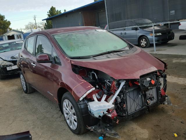 1N4BZ0CP4HC308151 - 2017 NISSAN LEAF S RED photo 1