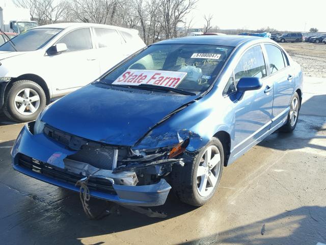 1HGFA16887L090082 - 2007 HONDA CIVIC EX BLUE photo 2