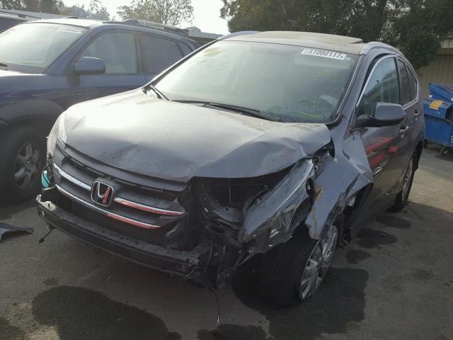 2HKRM3H71EH524606 - 2014 HONDA CR-V EXL GRAY photo 2