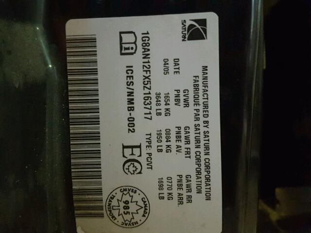 1G8AN12FX5Z163717 - 2005 SATURN ION LEVEL 红色 照片 10