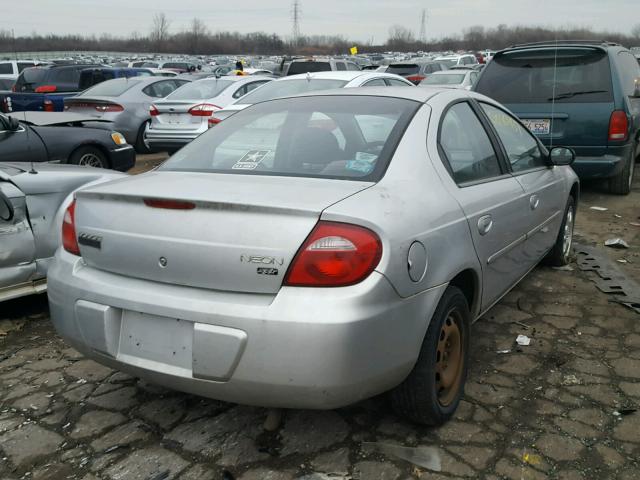 1B3ES56C54D636833 - 2004 DODGE NEON SXT SILVER photo 4