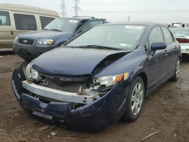 2HGFA16598H535174 - 2008 HONDA CIVIC LX BLUE photo 2