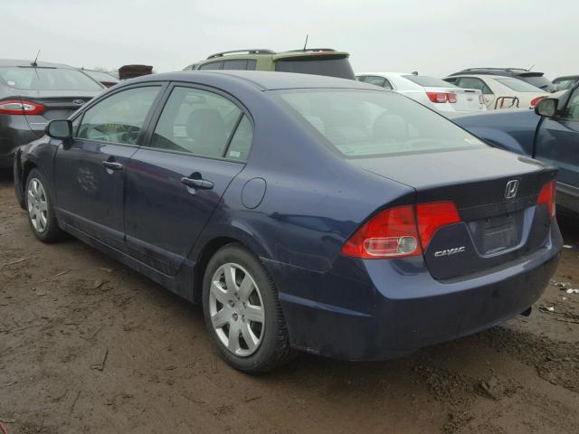 2HGFA16598H535174 - 2008 HONDA CIVIC LX BLUE photo 3