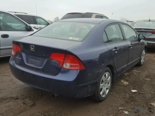 2HGFA16598H535174 - 2008 HONDA CIVIC LX BLUE photo 4