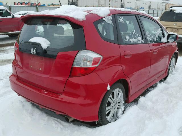 JHMGE87489S015711 - 2009 HONDA FIT SPORT RED photo 4