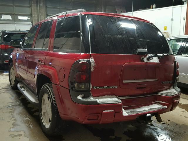 1GNDT13S422294528 - 2002 CHEVROLET TRAILBLAZE RED photo 3