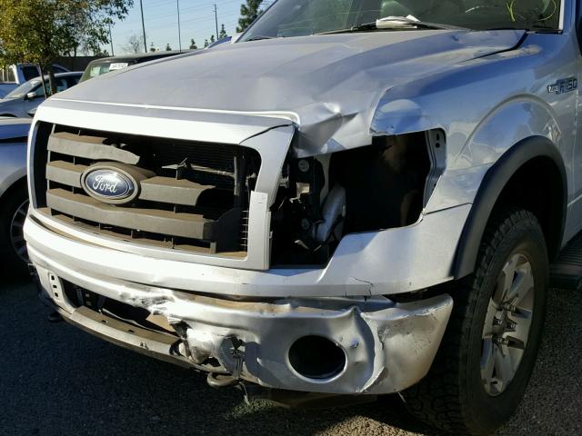 1FTFX1EF9CFC78454 - 2012 FORD F150 SUPER SILVER photo 9