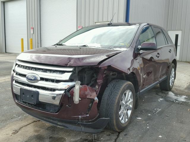 2FMDK3KC8BBB32649 - 2011 FORD EDGE LIMIT MAROON photo 2