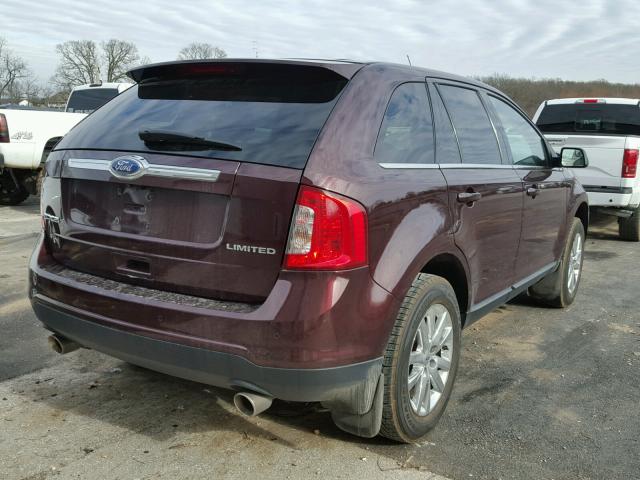 2FMDK3KC8BBB32649 - 2011 FORD EDGE LIMIT MAROON photo 4