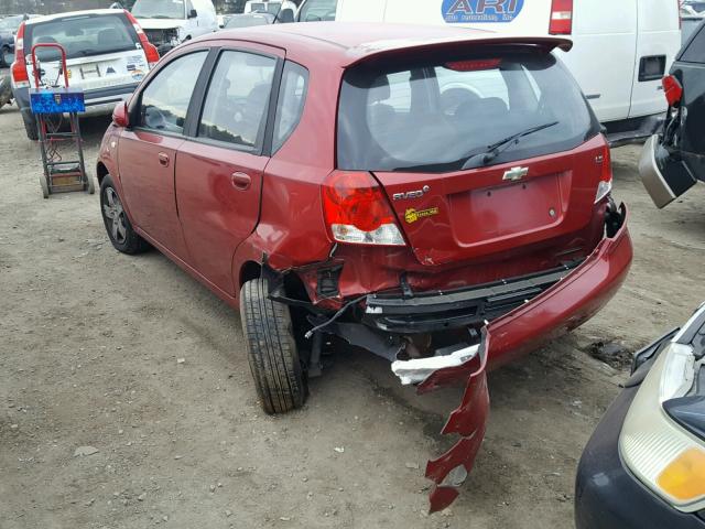 KL1TD66637B769274 - 2007 CHEVROLET AVEO BASE RED photo 3