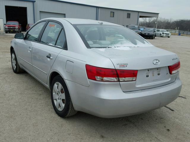 5NPET46C38H339307 - 2008 HYUNDAI SONATA GLS SILVER photo 3