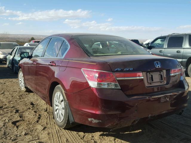 1HGCP2F3XBA110977 - 2011 HONDA ACCORD LX MAROON photo 3