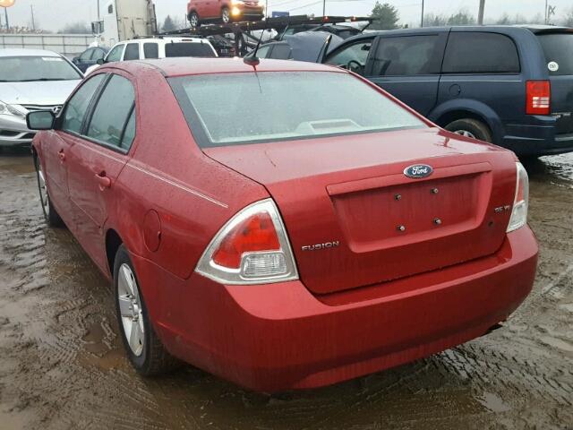 3FAHP07Z89R206513 - 2009 FORD FUSION SE RED photo 3