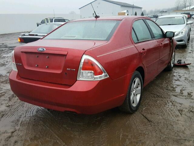 3FAHP07Z89R206513 - 2009 FORD FUSION SE RED photo 4