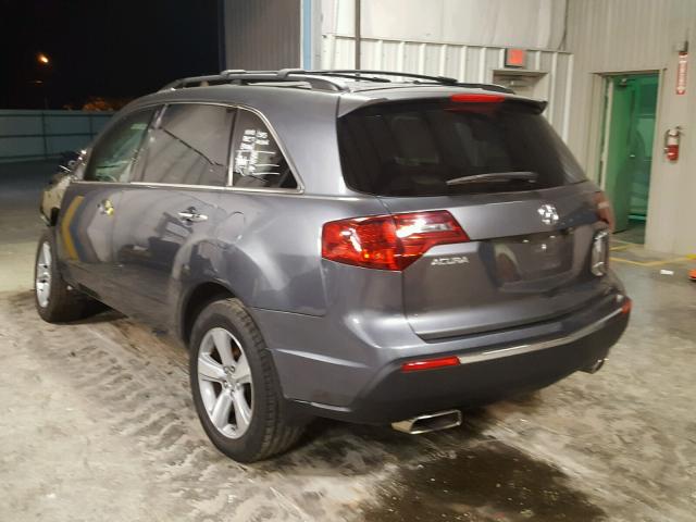 2HNYD2H4XAH534334 - 2010 ACURA MDX TECHNO GRAY photo 3