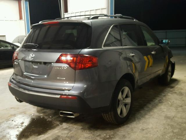 2HNYD2H4XAH534334 - 2010 ACURA MDX TECHNO GRAY photo 4