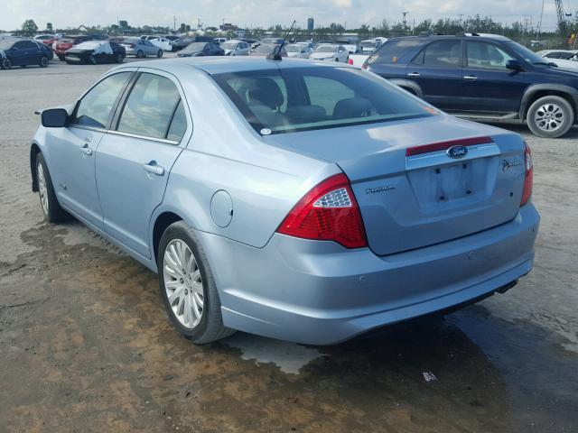 3FADP0L34AR387100 - 2010 FORD FUSION HYB BLUE photo 3