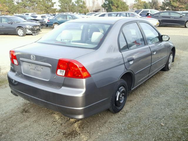 2HGES16305H562234 - 2005 HONDA CIVIC DX V GRAY photo 4