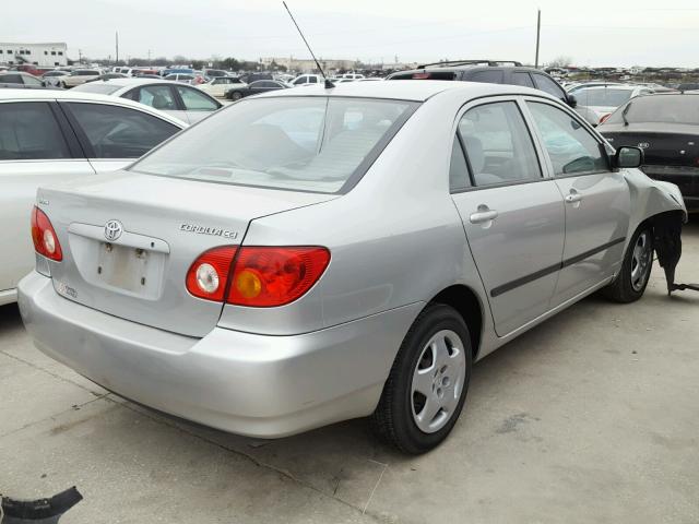 1NXBR32E93Z147256 - 2003 TOYOTA COROLLA CE SILVER photo 4