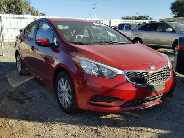 KNAFX4A61E5159553 - 2014 KIA FORTE LX RED photo 1