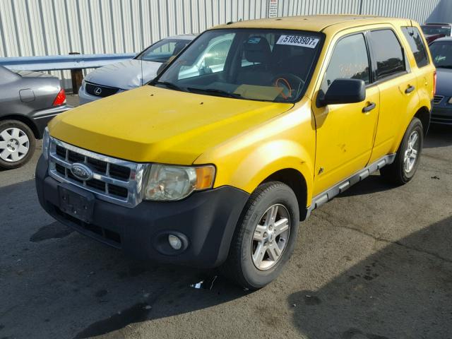 1FMCU49389KA03554 - 2009 FORD ESCAPE HYB YELLOW photo 2