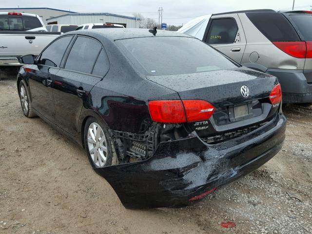 3VWDZ7AJ0BM336591 - 2011 VOLKSWAGEN JETTA SE BLACK photo 3